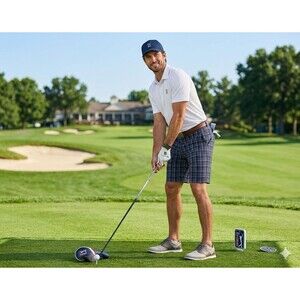 PGA Tour Golf Shorts Mens Navy Blue Plaid Performance Activewear Size 40 Casual